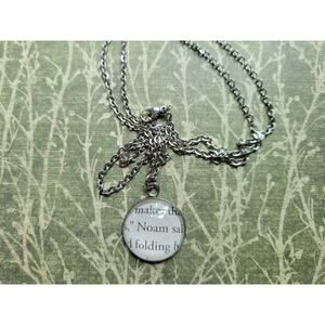 Noam Alvaro 20mm pendant necklace made with Fever King book pages